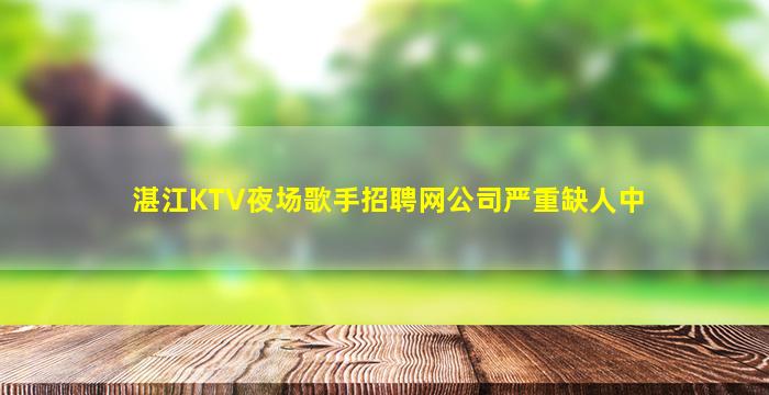 湛江KTV夜场歌手招聘网公司严重缺人中